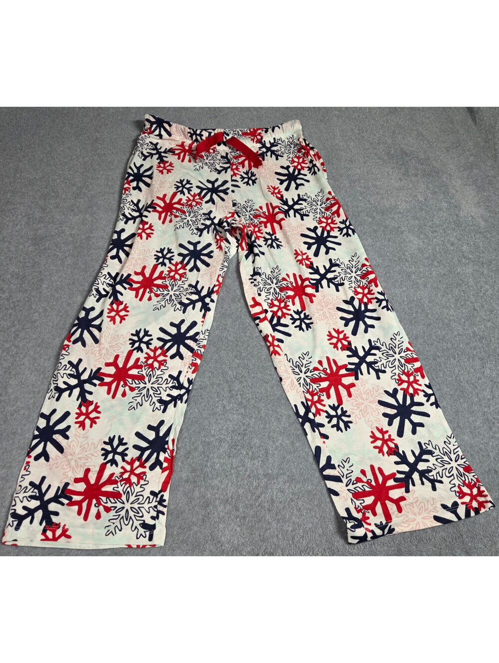 Indera Mills Women’s Pajama Pants Large Snowflake Print Holiday Lounge Sleepwear